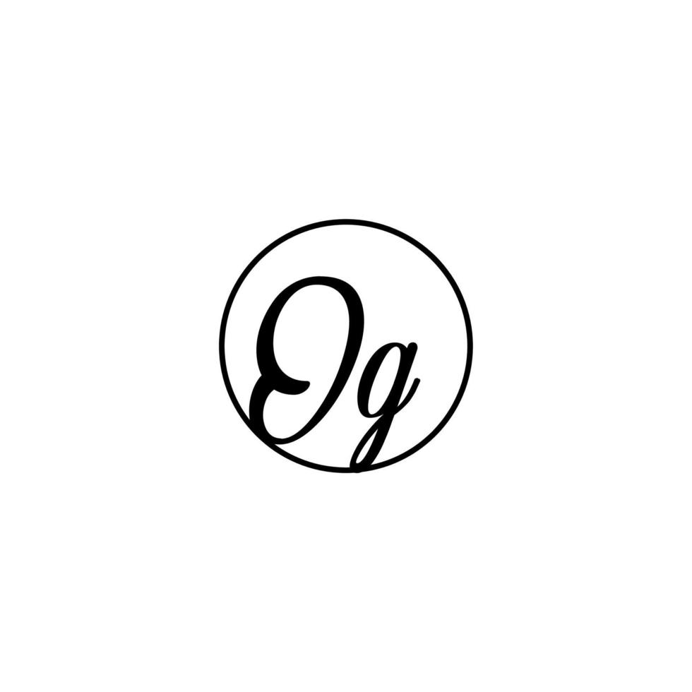 og circle logo iniziale migliore per la bellezza e la moda in un concetto femminile audace vettore