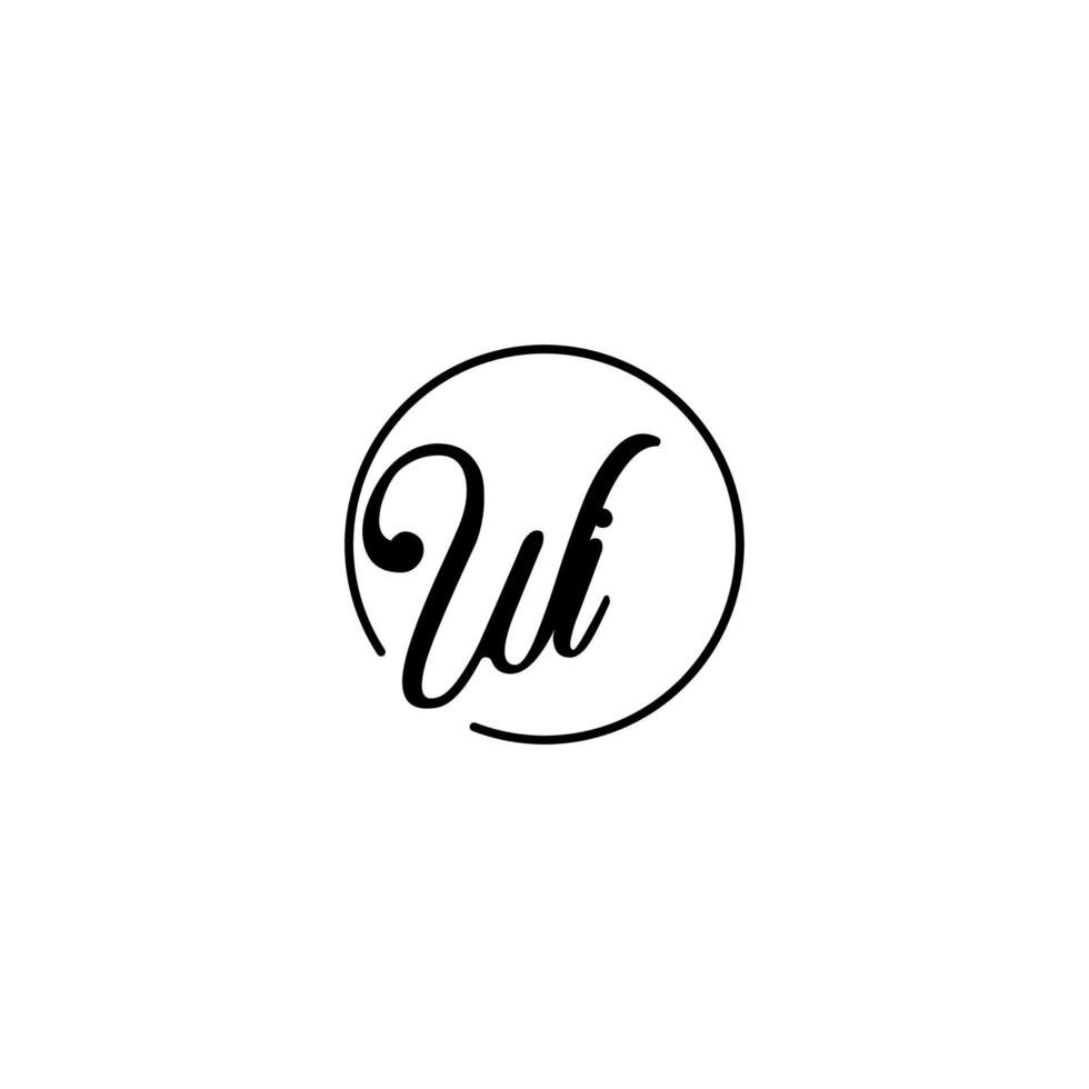logo iniziale del cerchio wi migliore per la bellezza e la moda in un concetto femminile audace vettore