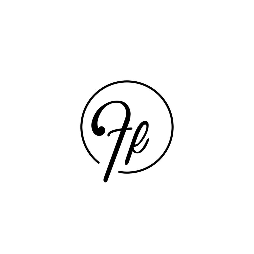 logo iniziale del cerchio ff migliore per la bellezza e la moda in un concetto femminile audace vettore