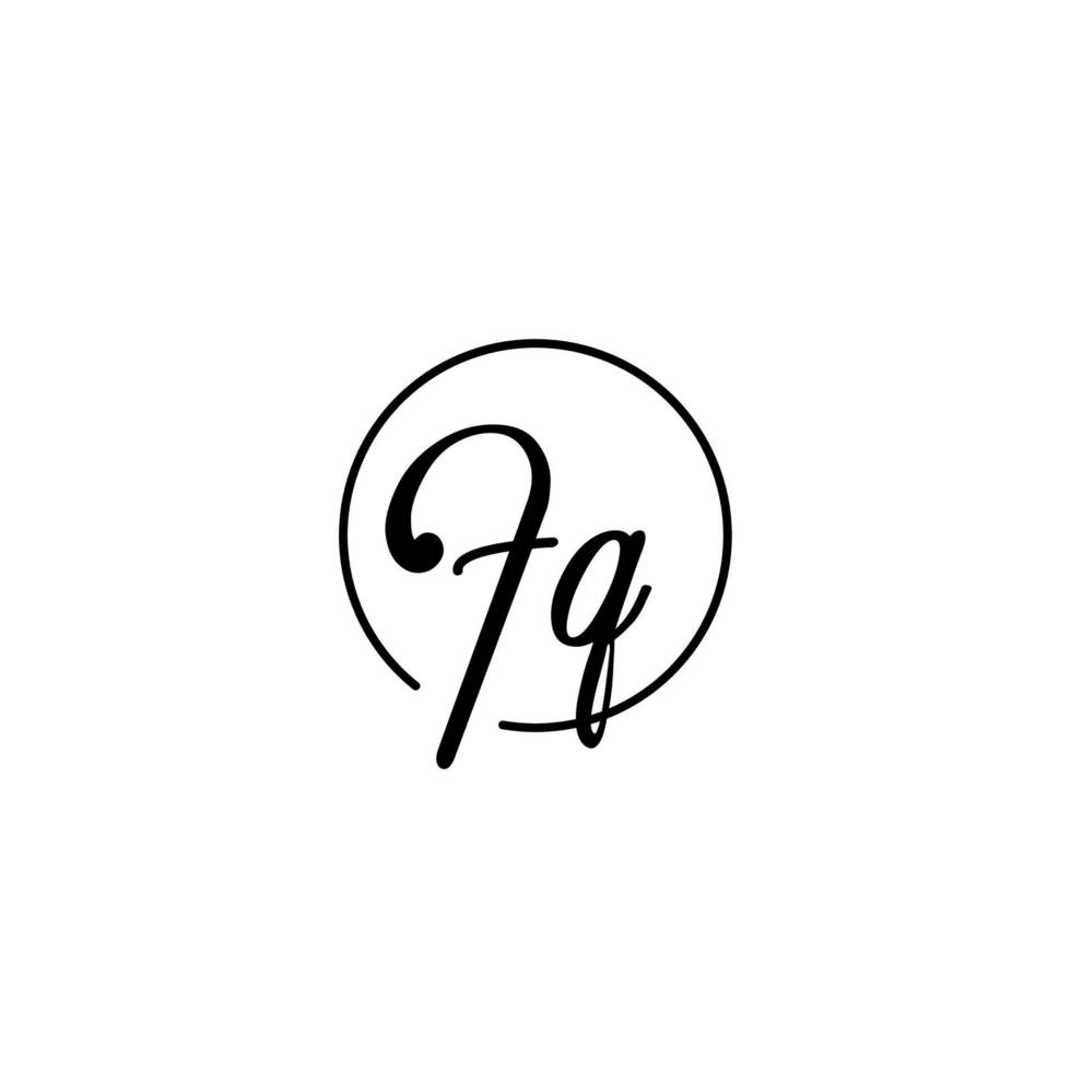 logo iniziale del cerchio fq migliore per la bellezza e la moda in un concetto femminile audace vettore