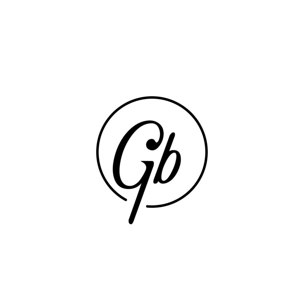 gb circle initial logo migliore per la bellezza e la moda in un audace concetto femminile vettore