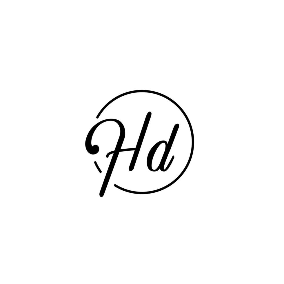 logo iniziale cerchio hd migliore per la bellezza e la moda in un concetto femminile audace vettore