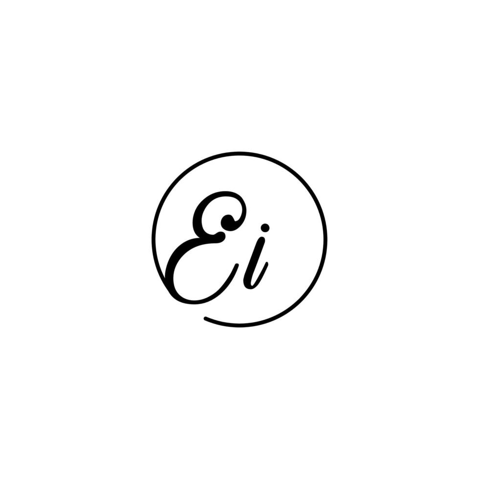 ei circle logo iniziale migliore per la bellezza e la moda in un audace concetto femminile vettore