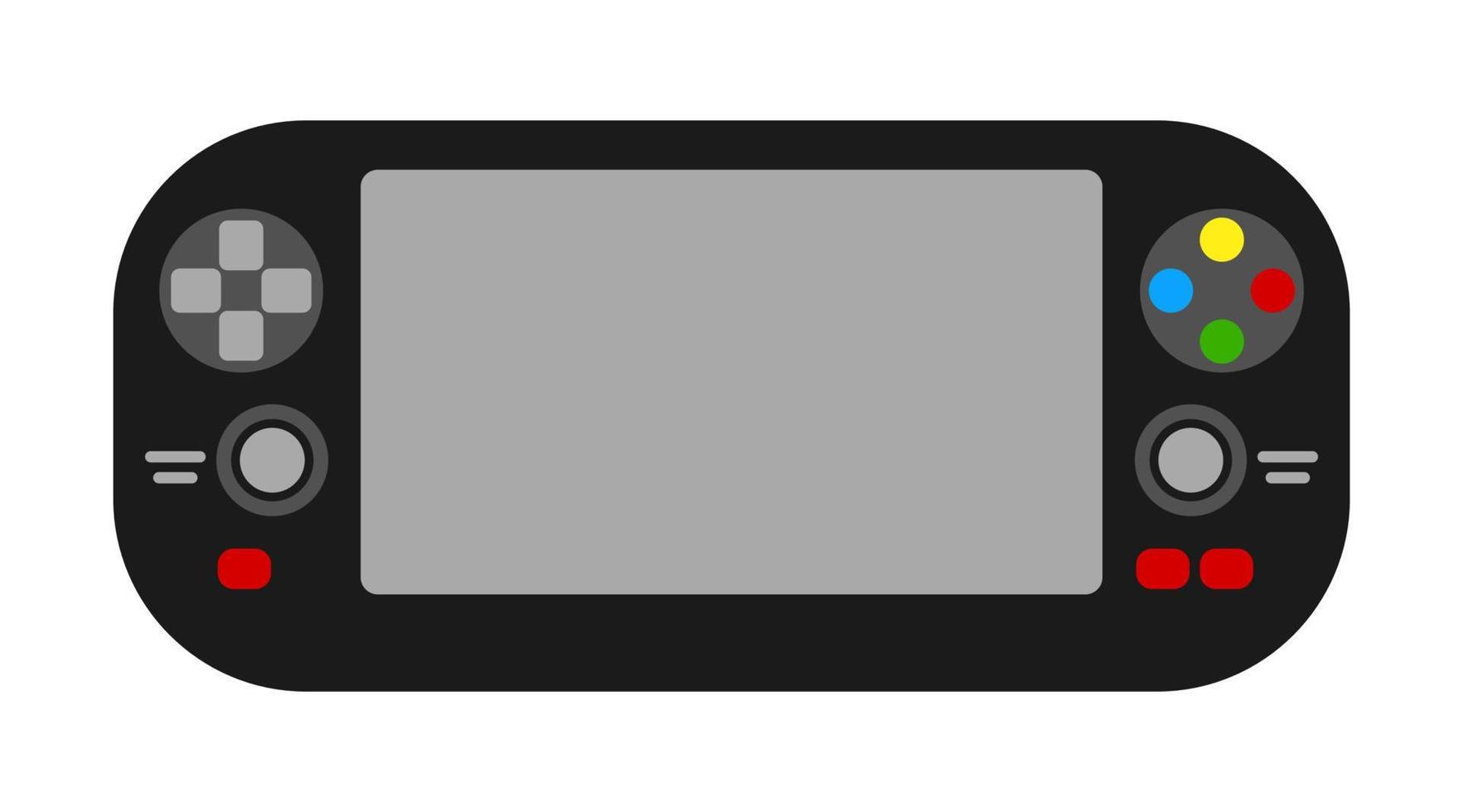 console di gioco portatile con schermo piatto. vettore isolato controller per videogiochi su sfondo bianco
