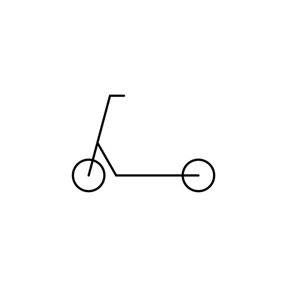 scooter, kick scooter icona linea sottile illustrazione vettoriale modello logo. adatto a molti scopi.