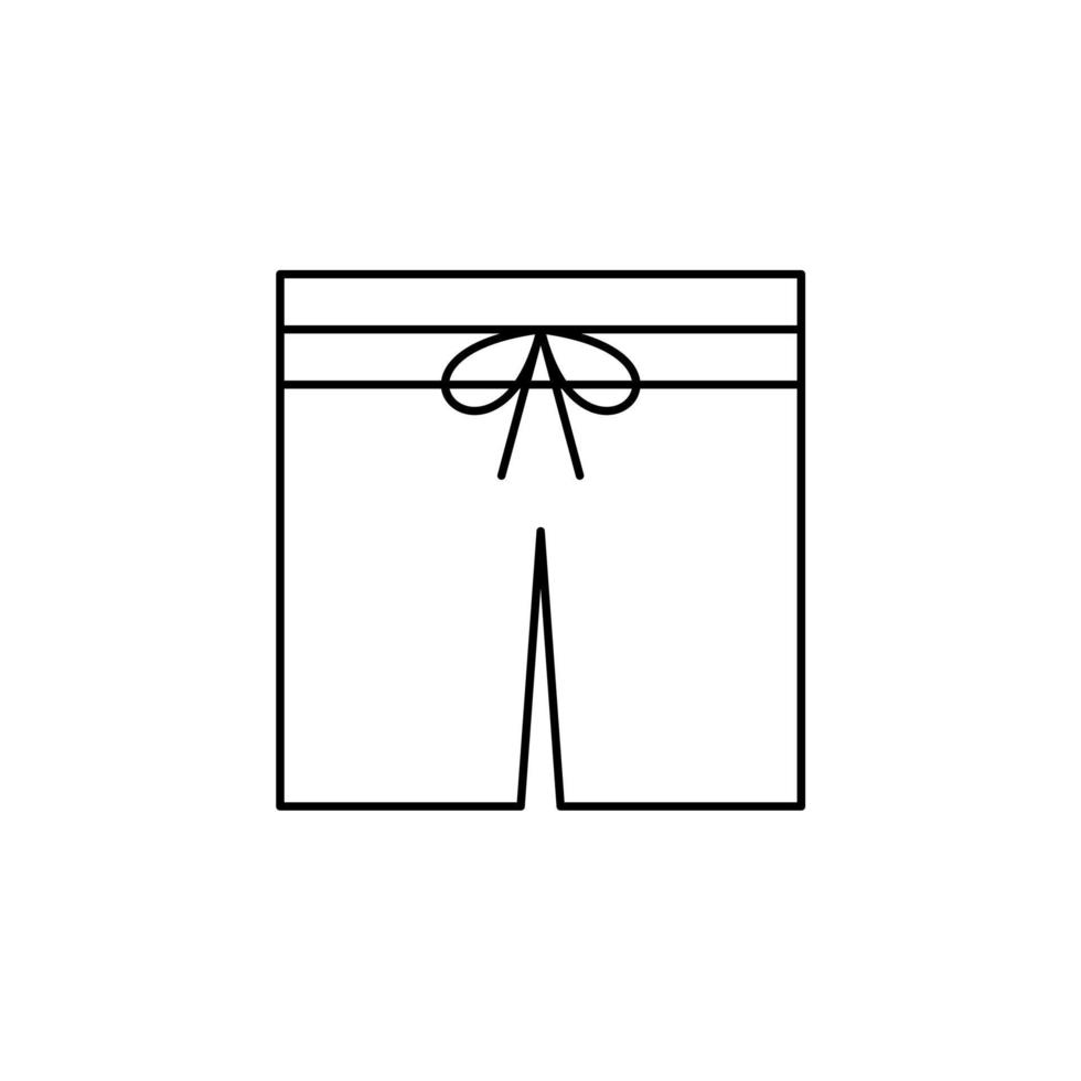 pantaloncini, casual, pantaloni linea sottile icona illustrazione vettoriale modello logo. adatto a molti scopi.