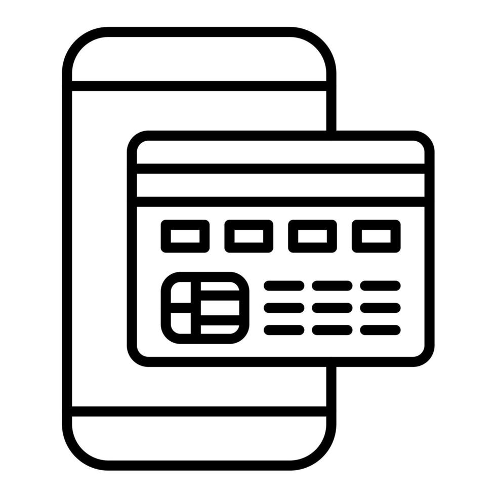 icona della linea di pagamento mobile vettore
