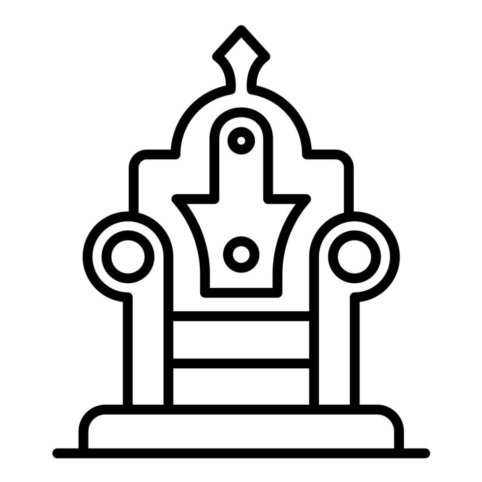 icona della linea del trono vettore