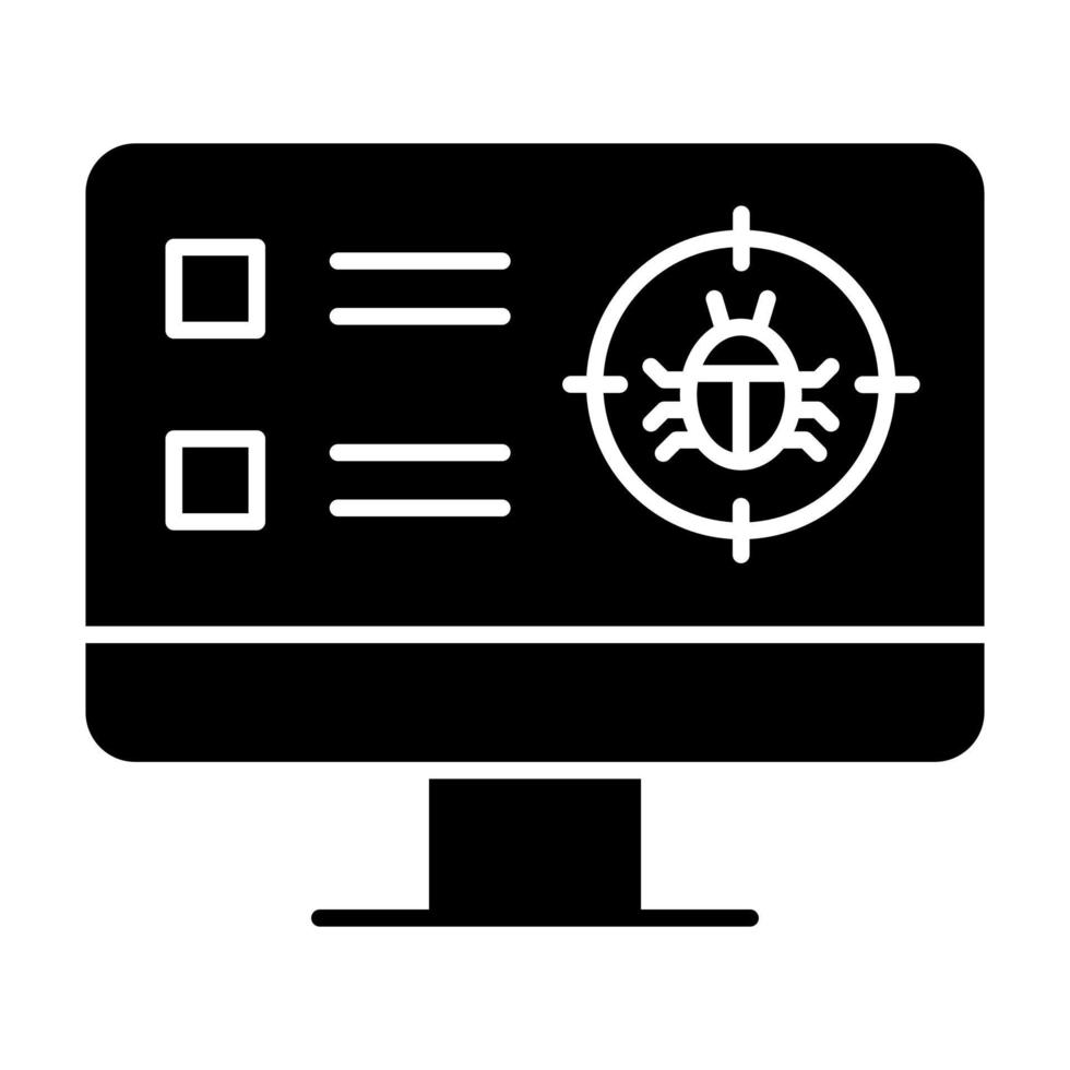 icona del glifo di scansione antivirus vettore