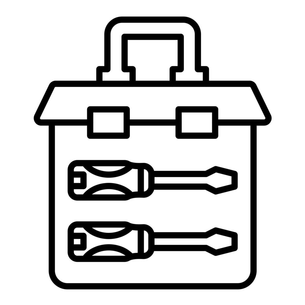 icona della linea della cassetta degli attrezzi vettore