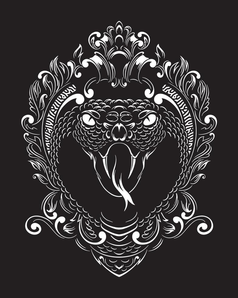 illustrazione grafica vipera e t-shirt design vettore premium