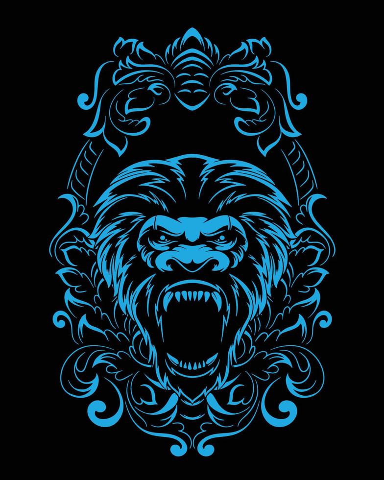 kong illustrazione grafica e t-shirt design vettore premium