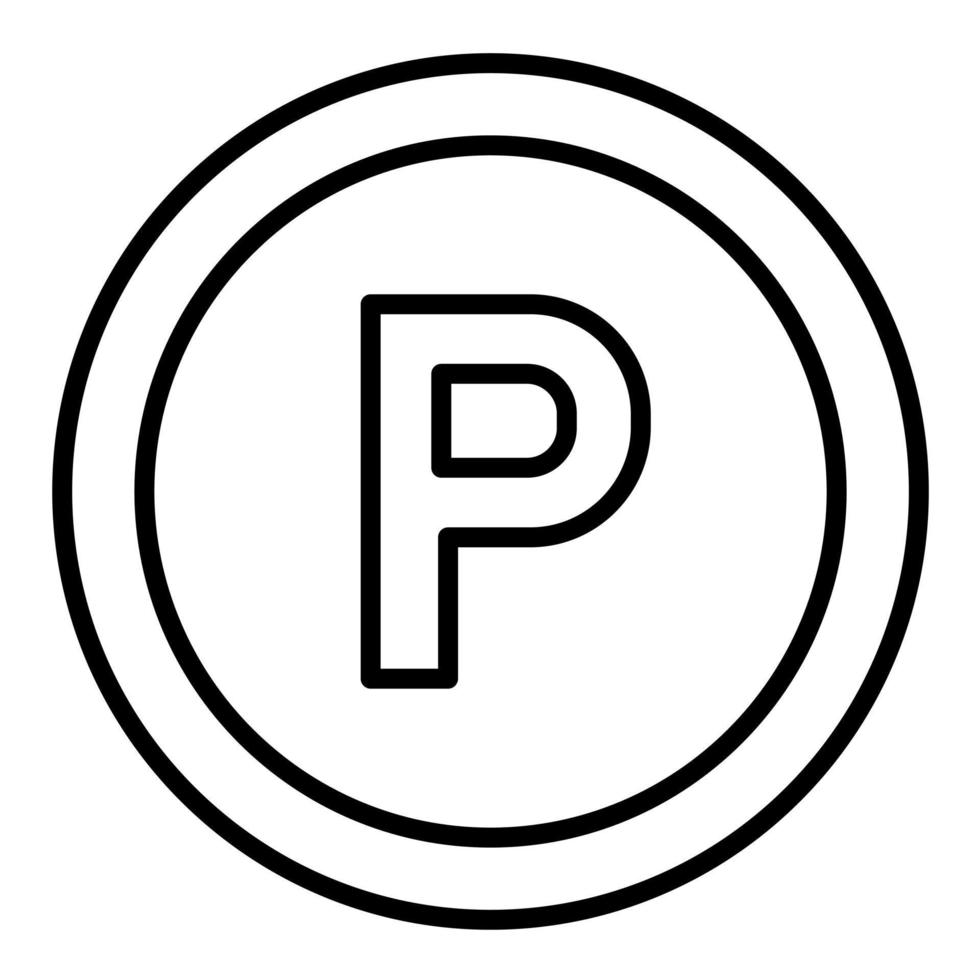 icona della linea di parcheggio vettore