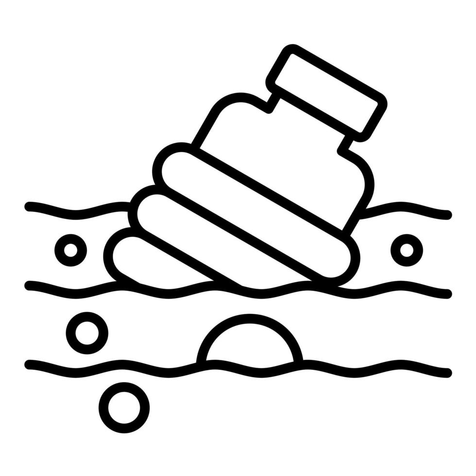 icona della linea di inquinamento dell'acqua vettore