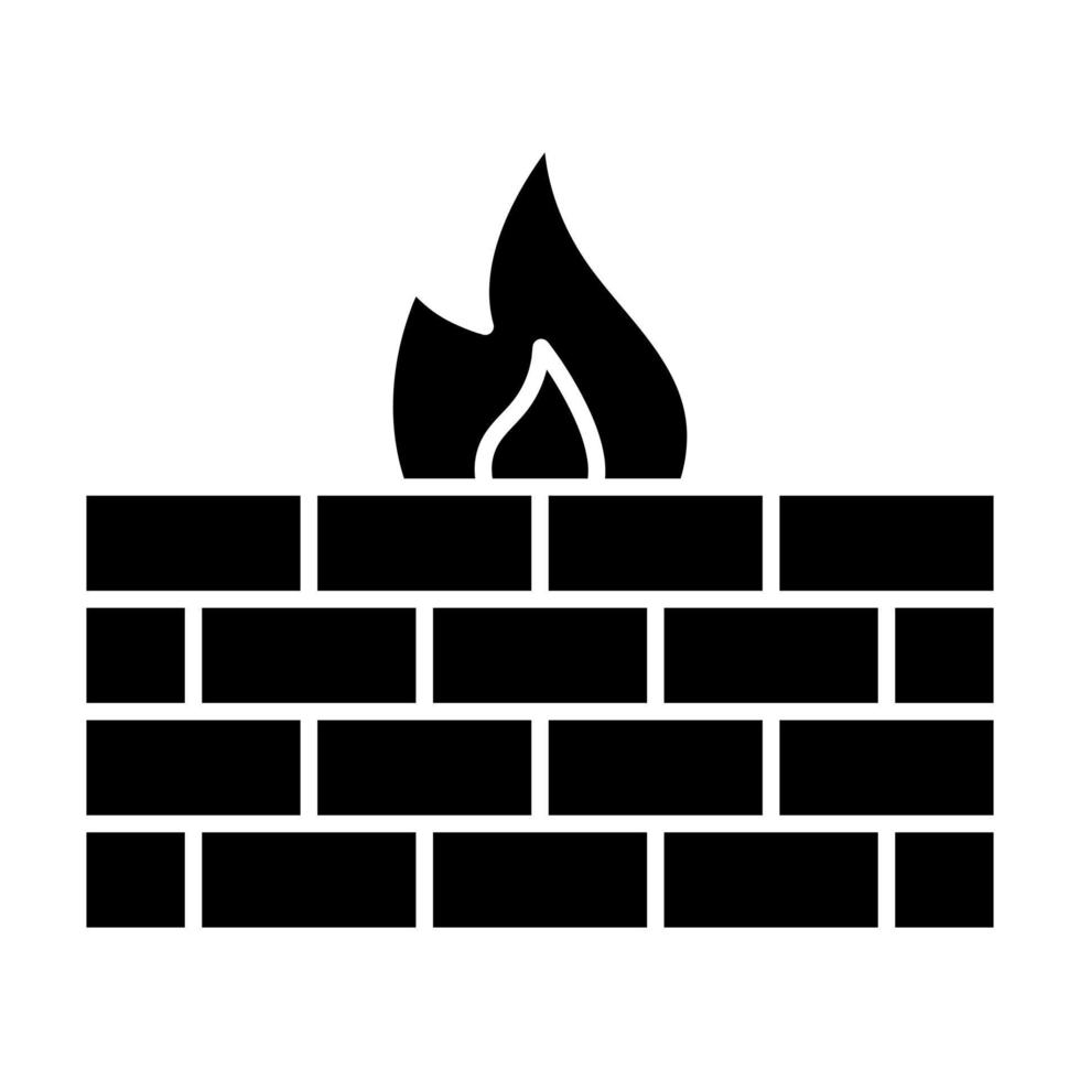 icona del glifo del firewall vettore