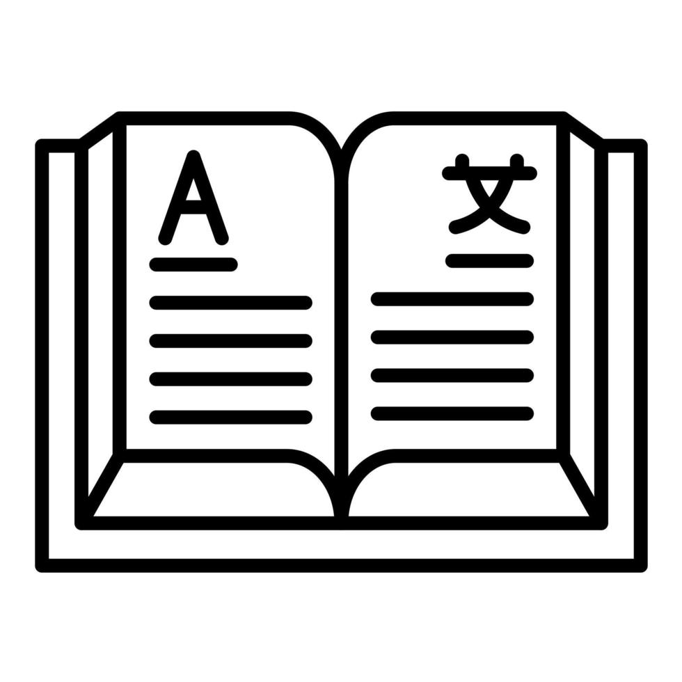 icona della linea di apprendimento delle lingue vettore