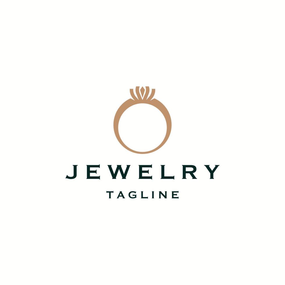 anello gioielli logo icona modello di progettazione. elegante, bellezza, vettore piatto reale