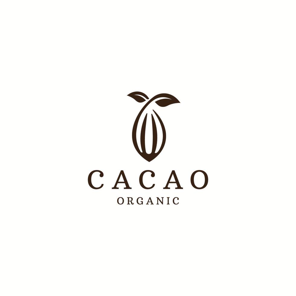 vettore piatto del modello di progettazione dell'icona del logo di cacao