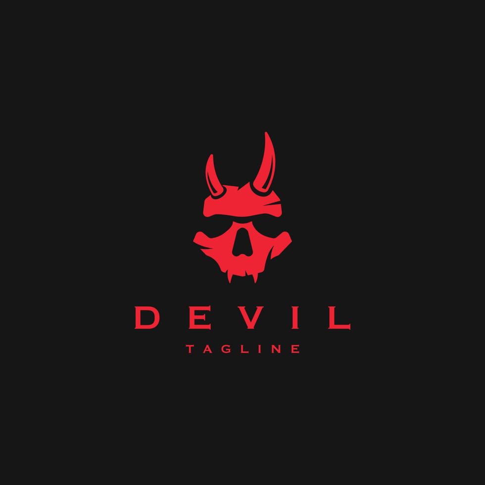 vettore piatto del modello di progettazione dell'icona del logo del diavolo