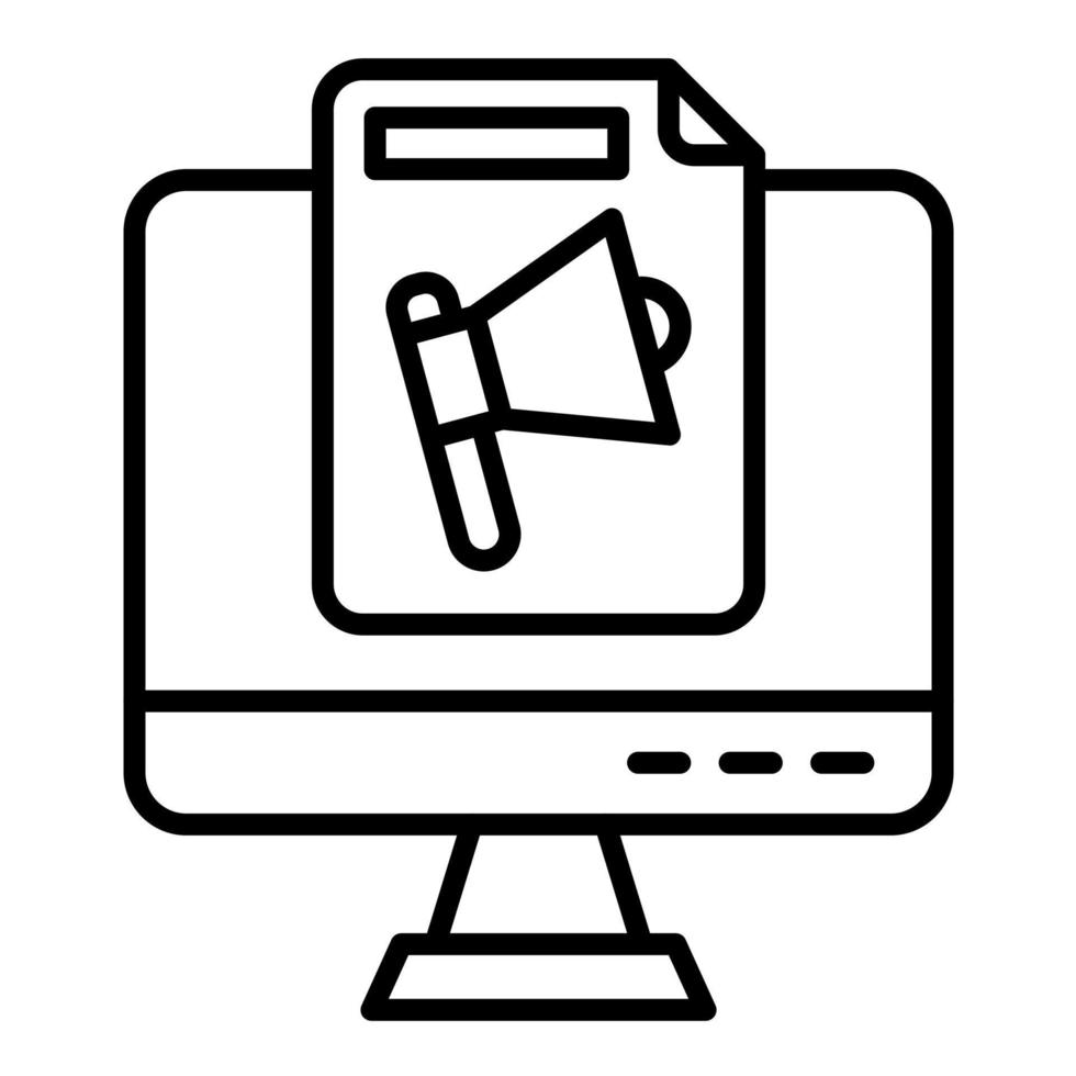 icona della linea di file del computer vettore