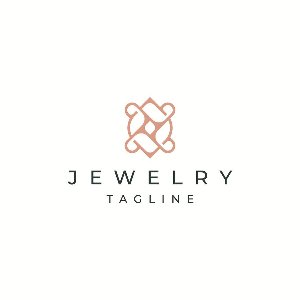 gioielli di lusso con modello di design dell'icona del logo in stile line art. vettore elegante, dorato, piatto