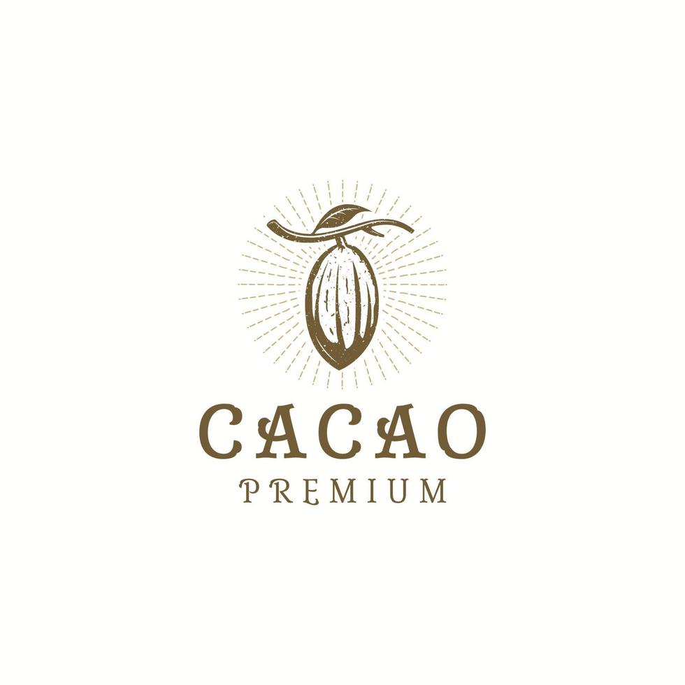 vettore piatto del modello di progettazione dell'icona del logo di cacao