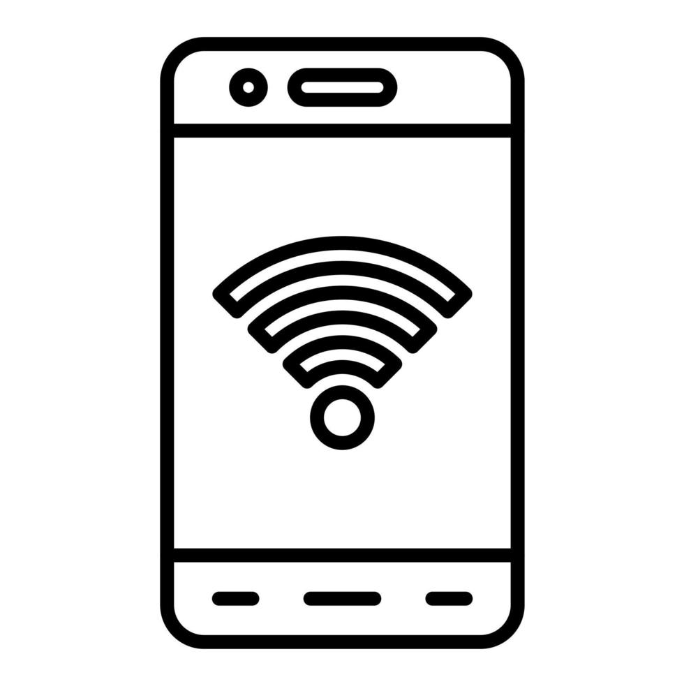 icona della linea wifi mobile vettore