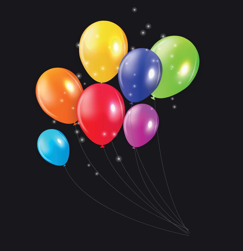 set di palloncini colorati, illustrazione vettoriale. vettore