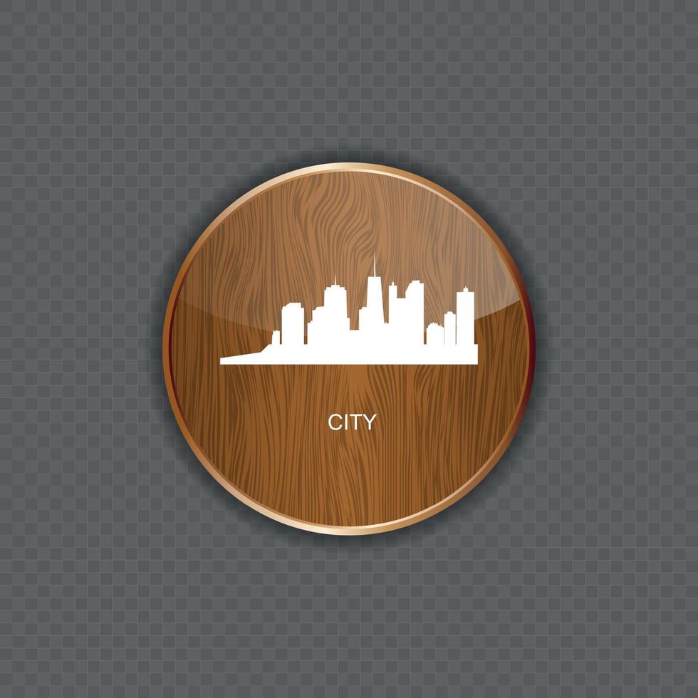 illustrazione vettoriale delle icone delle applicazioni in legno della città