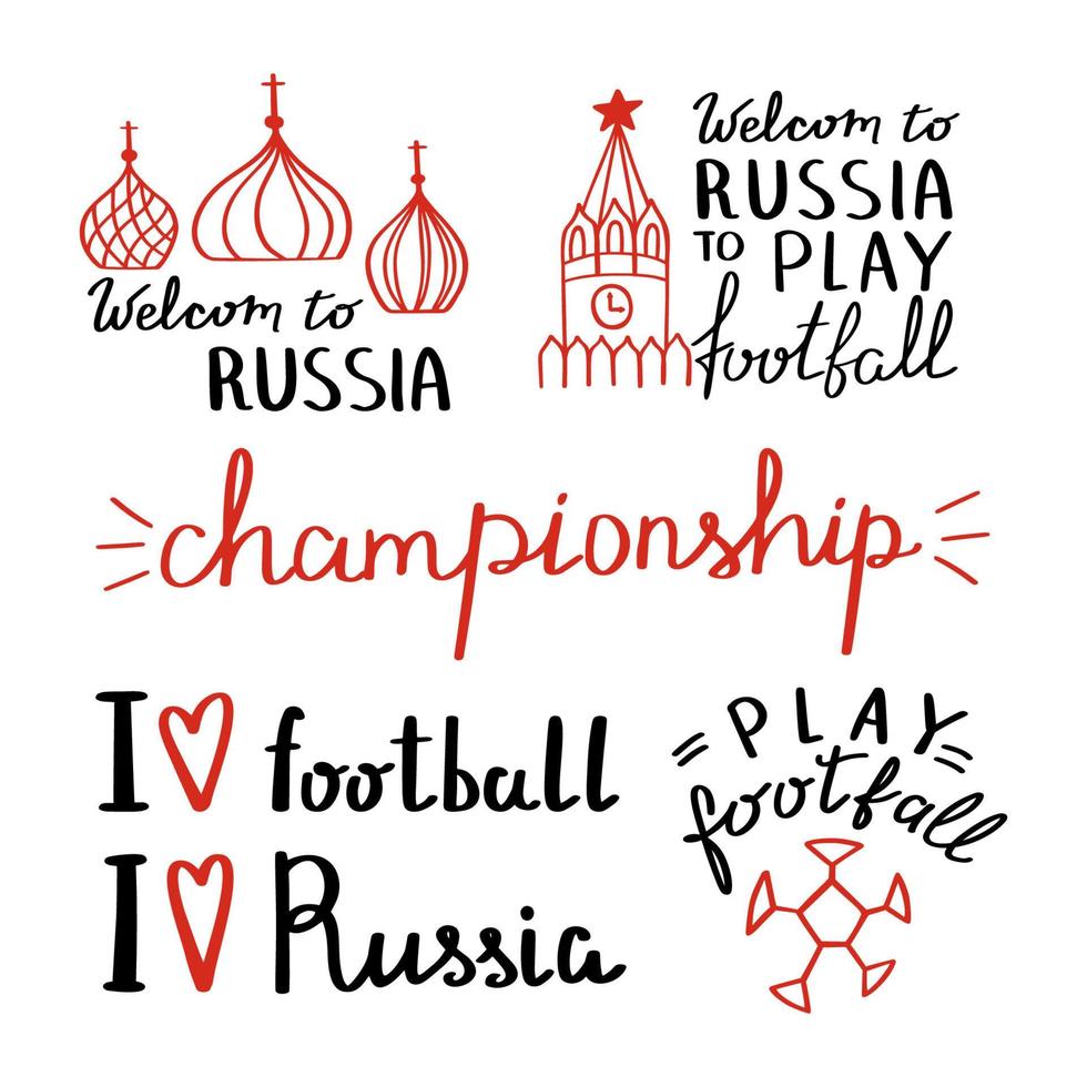 benvenuti in russia lettering vettore