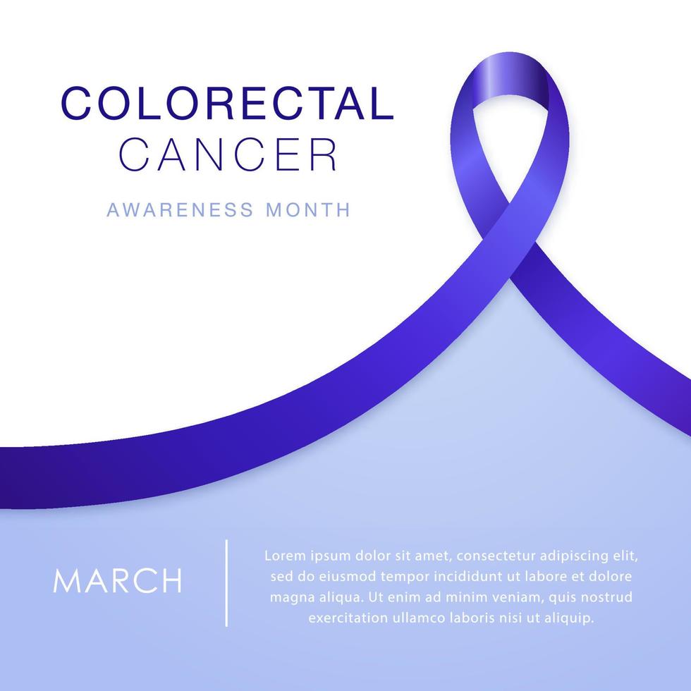 marzo - mese di sensibilizzazione sul cancro del colon-retto. vettore