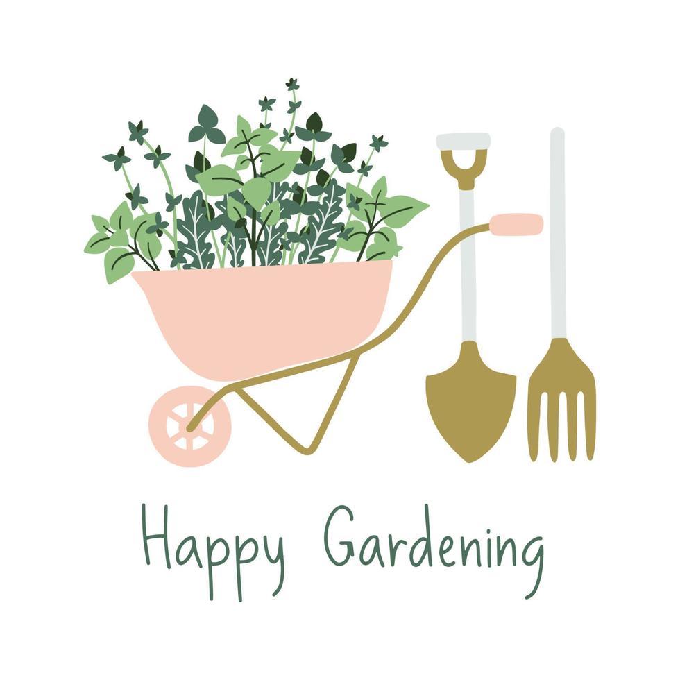 banner di giardinaggio disegnato a mano. vettore