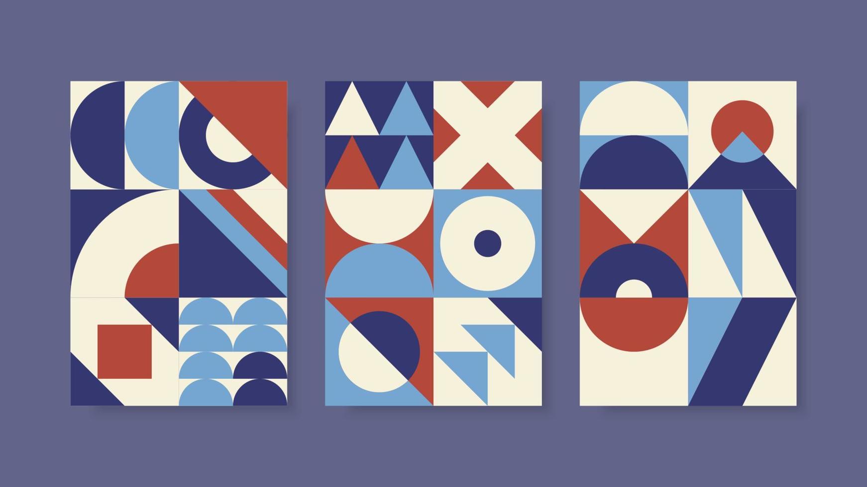 set di poster minimal geometrici astratti in stile bauhaus. vettore