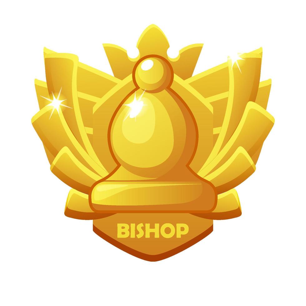 icona del vescovo. simbolo del premio di scacchi per il gioco da tavolo di strategia di scacchi. simbolo vettoriale