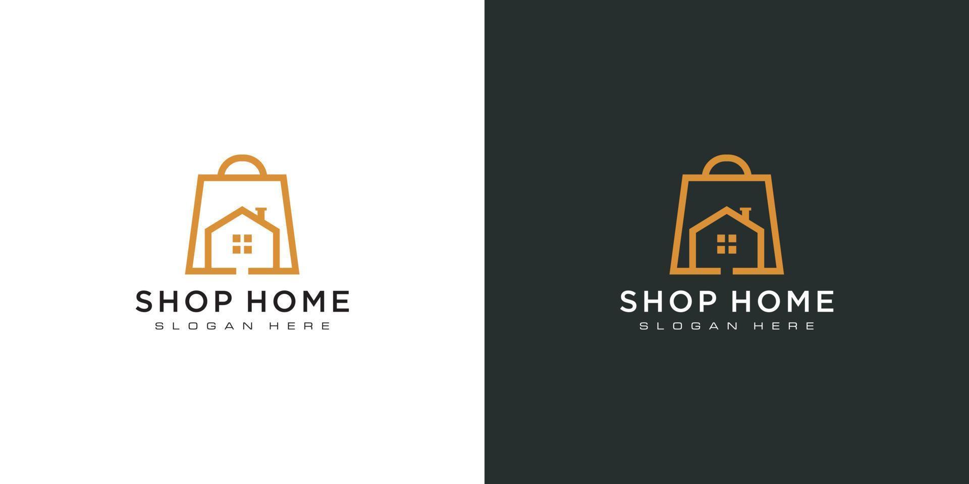 disegno vettoriale del logo del negozio di casa