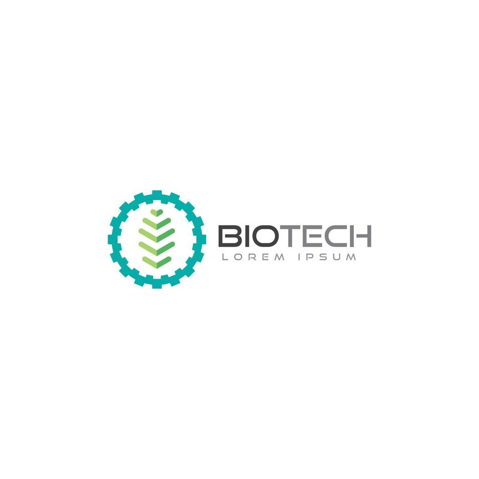 modello di progettazione del logo biotecnologico vettore