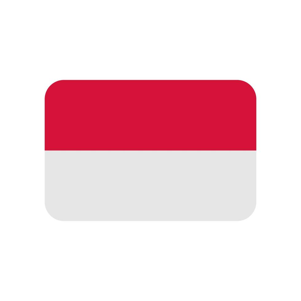 icona di vettore della bandiera dell'indonesia isolato su priorità bassa bianca
