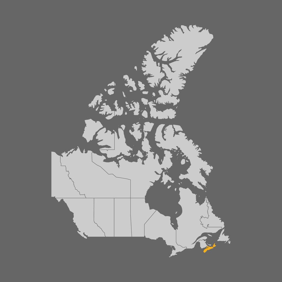 provincia della Nuova Scozia evidenziata sulla mappa del Canada vettore