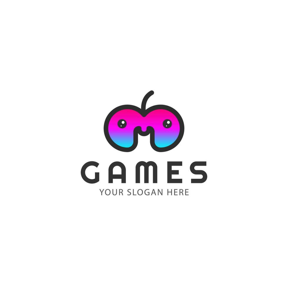 design del logo del gioco carino. illustrazione vettoriale