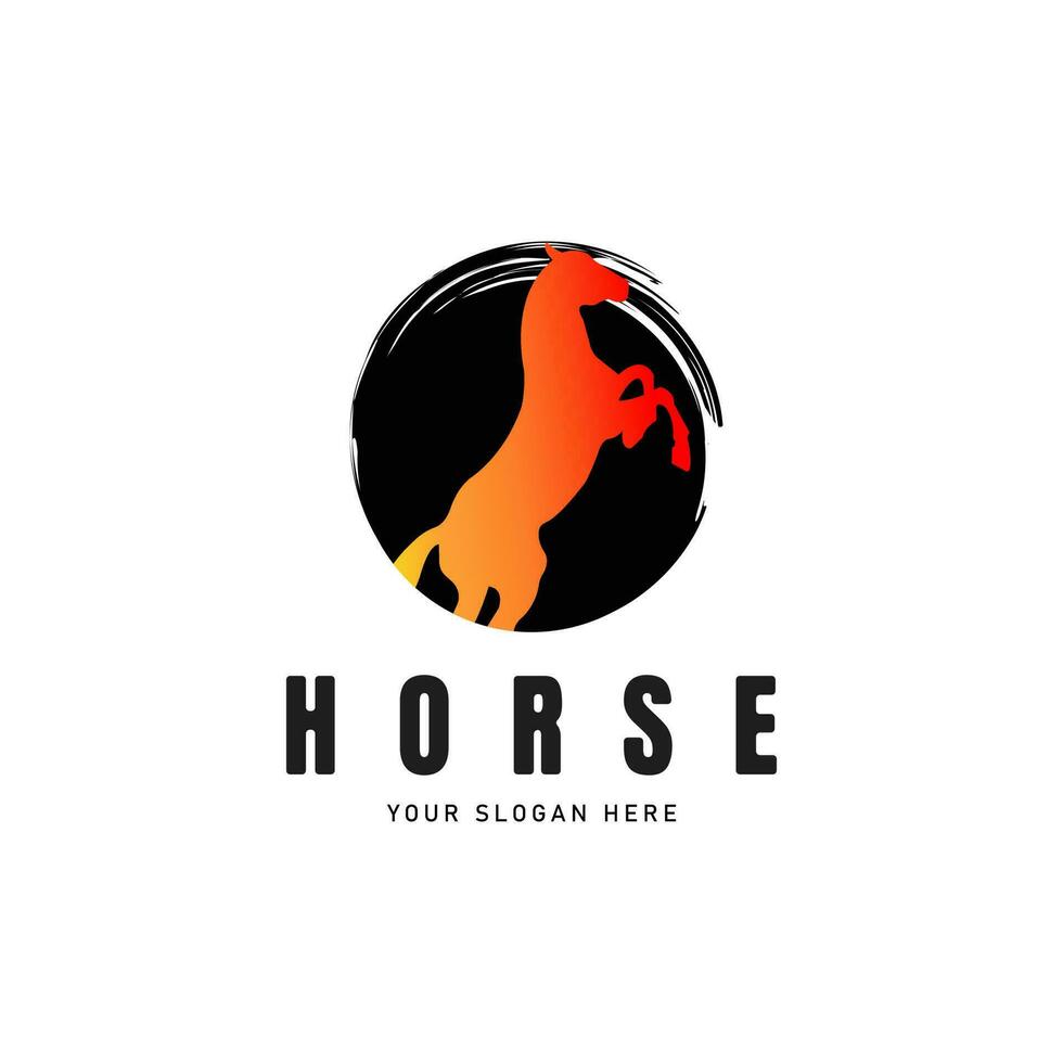 concetto di design del logo del cavallo. illustrazione vettoriale