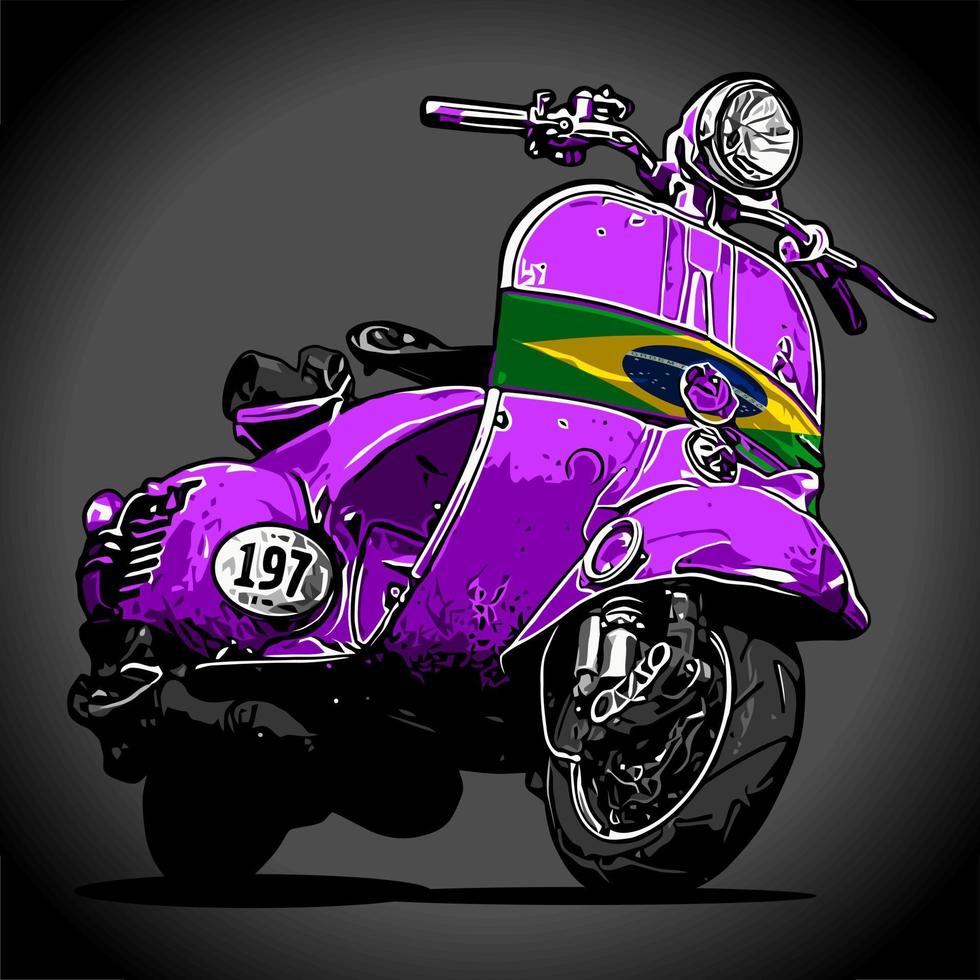 scooter classico colore viola... vettore