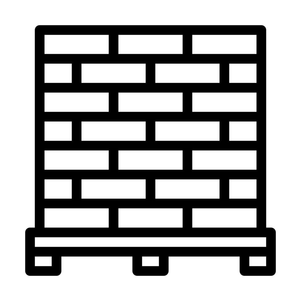 illustrazione vettoriale dell'icona della linea del materiale da costruzione in mattoni