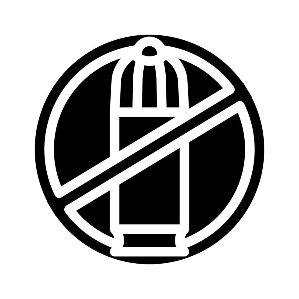 illustrazione vettoriale dell'icona del glifo dell'arma proibita