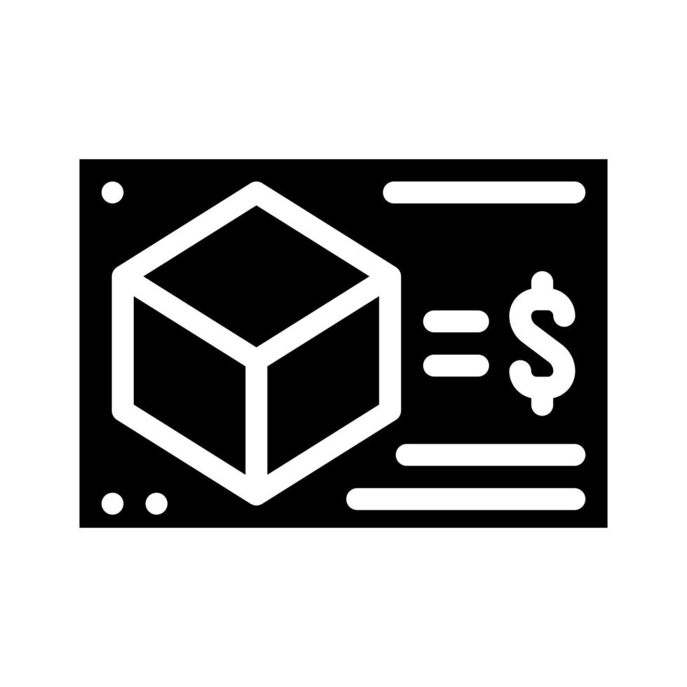 calcolo del costo di produzione icona glifo illustrazione vettoriale