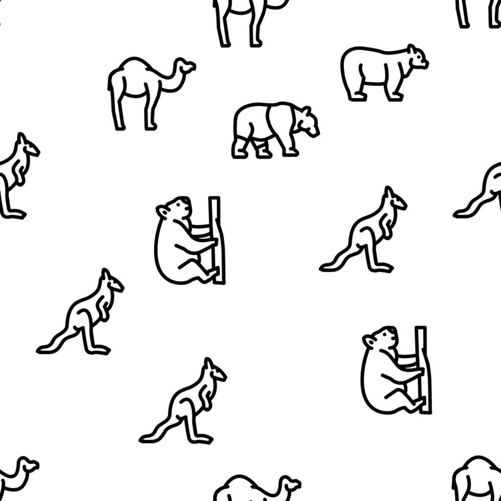 animali dello zoo, uccelli e serpente vector seamless pattern