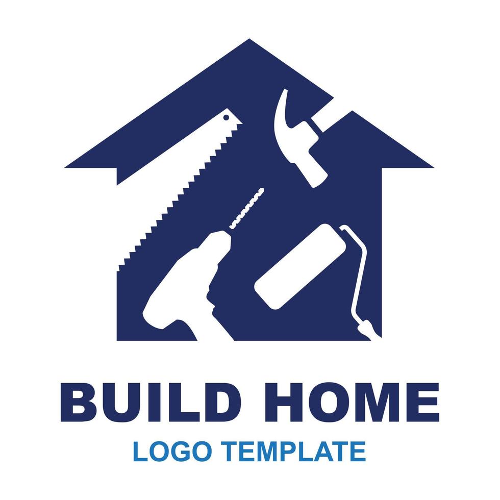 costruisci il logo della tua casa per la tua impresa di costruzioni vettore