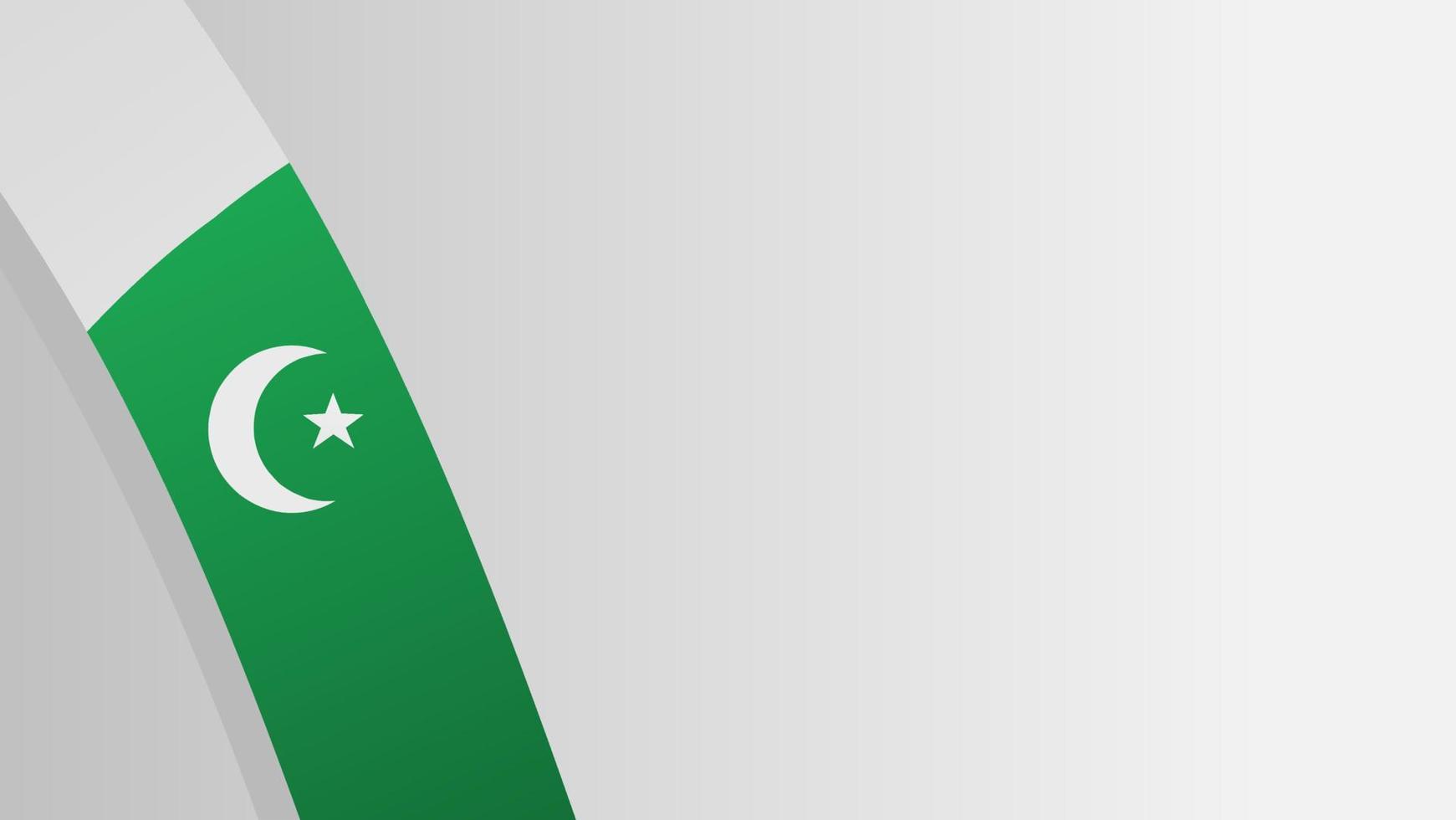 sfondo bianco con il nastro della bandiera del pakistan vettore