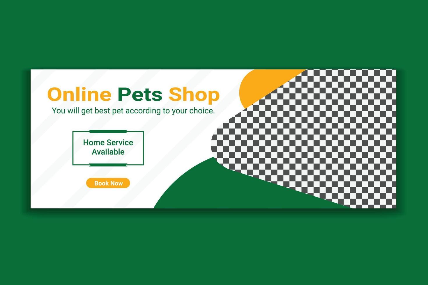 modello di copertina per social media per animali domestici, design di banner web, modello di social media, vettore gratuito