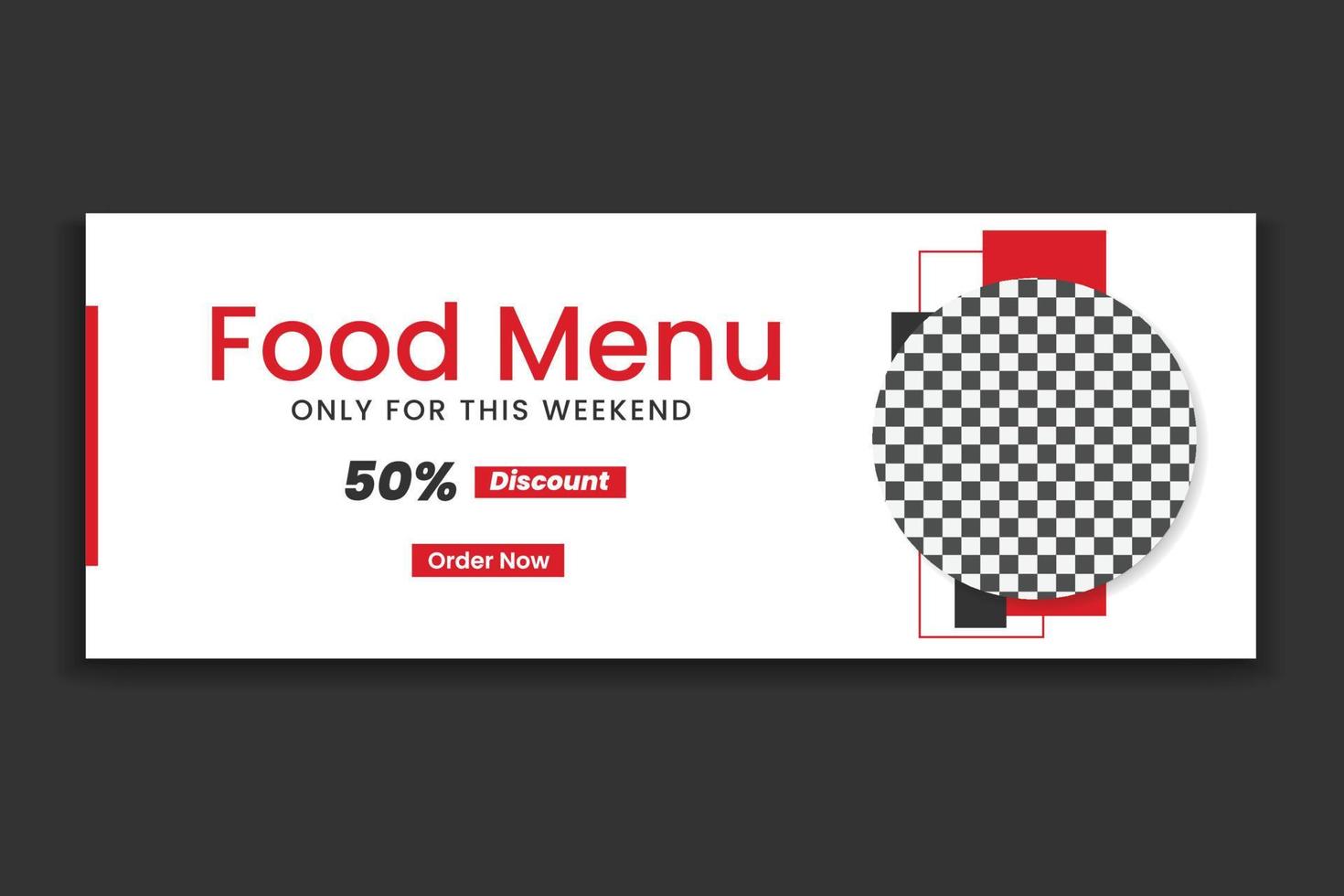 modello di copertina per social media di cibo, design di banner web di cibo per ristoranti, modello di social media. vettore libero