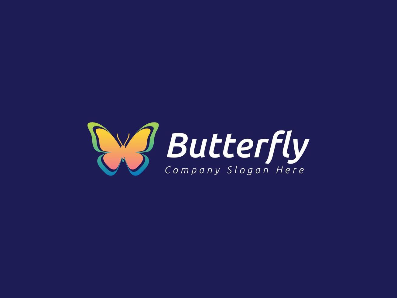 gradiente di design del logo della farfalla vettore